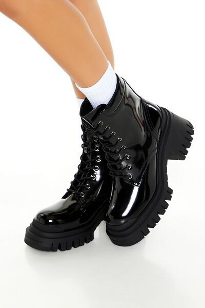 Lug-Sole Combat Boots (Wide) | Forever 21