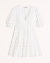 Plunge Puff Sleeve Mini Dress | Abercrombie & Fitch (US)