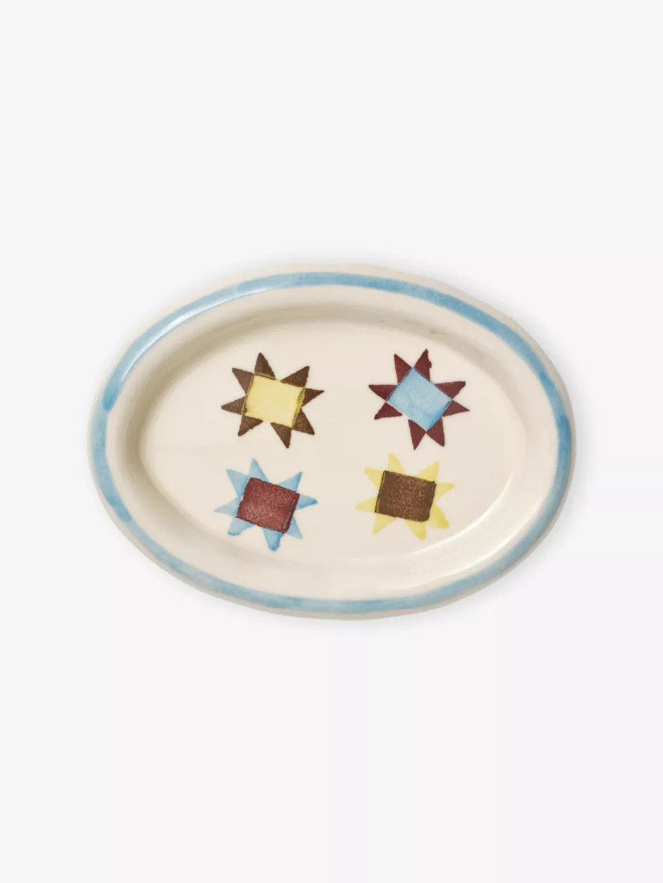 Abstract-Pattern Oval Ceramic Trinket Dish | Selfridges