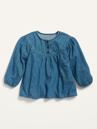 Chambray Babydoll Tunic for Toddler Girls | Old Navy (US)