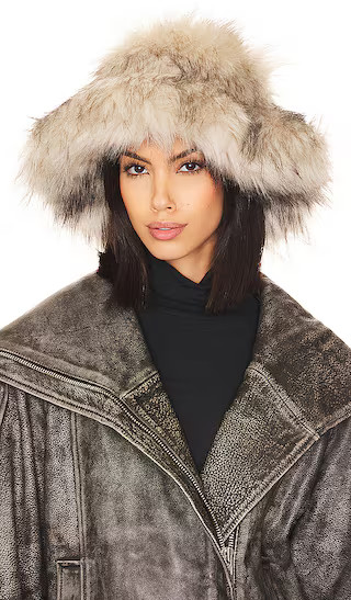 Adrienne Landau The Emily Faux Fur Hat in Beige. | Revolve Clothing (Global)