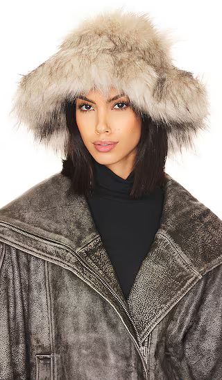 Faux Racoon Hat in Beige | Revolve Clothing (Global)