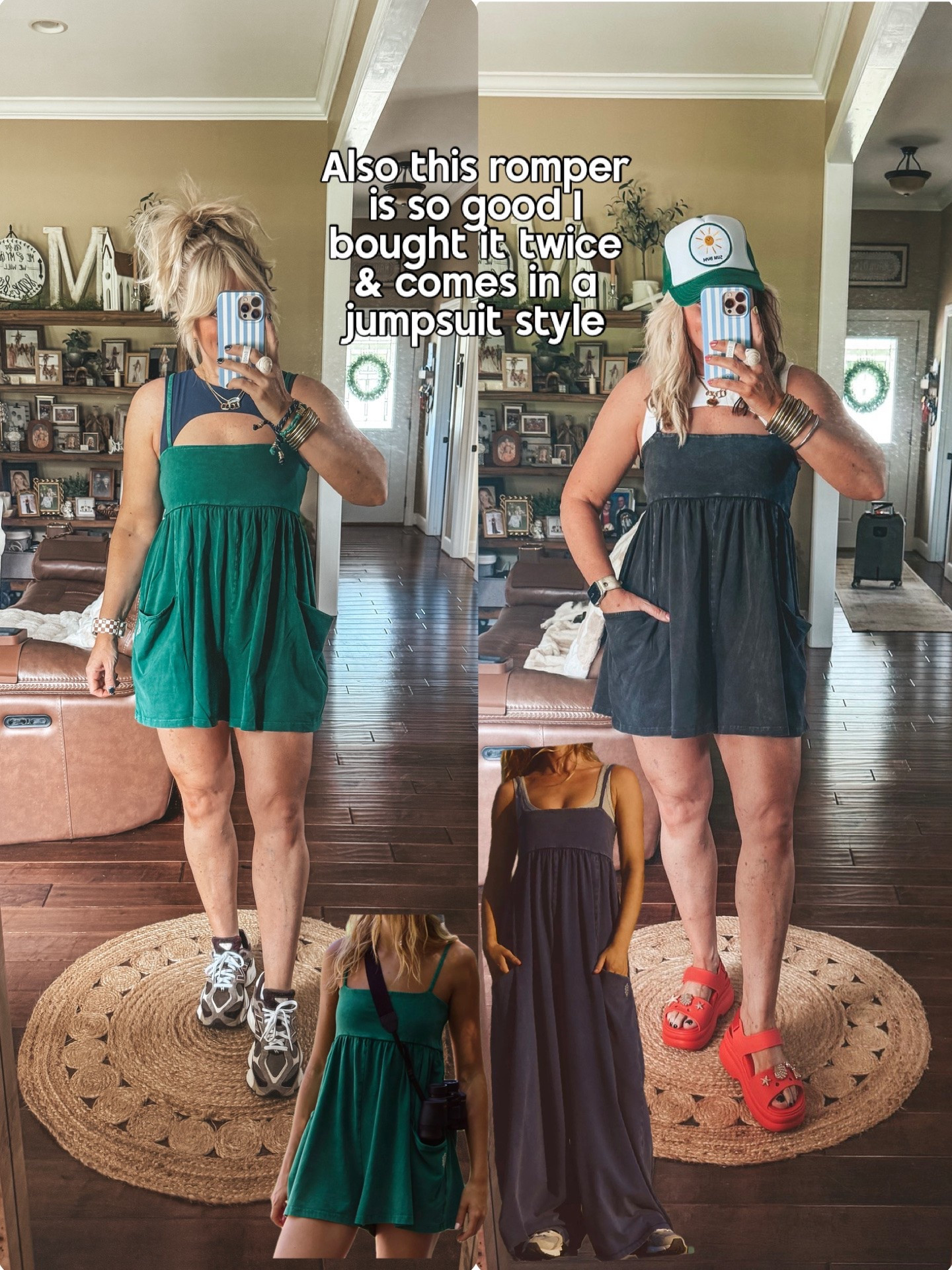 This romper is adorable and comes in a jumpsuit style too. I also love love this bra!! I’m in a medium in both.

#LTKOver40 #LTKootd