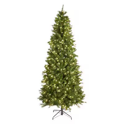 Holiday Living  9-ft Robinson Fir Pre-lit Slim Artificial Christmas Tree with LED Lights | Lowe's