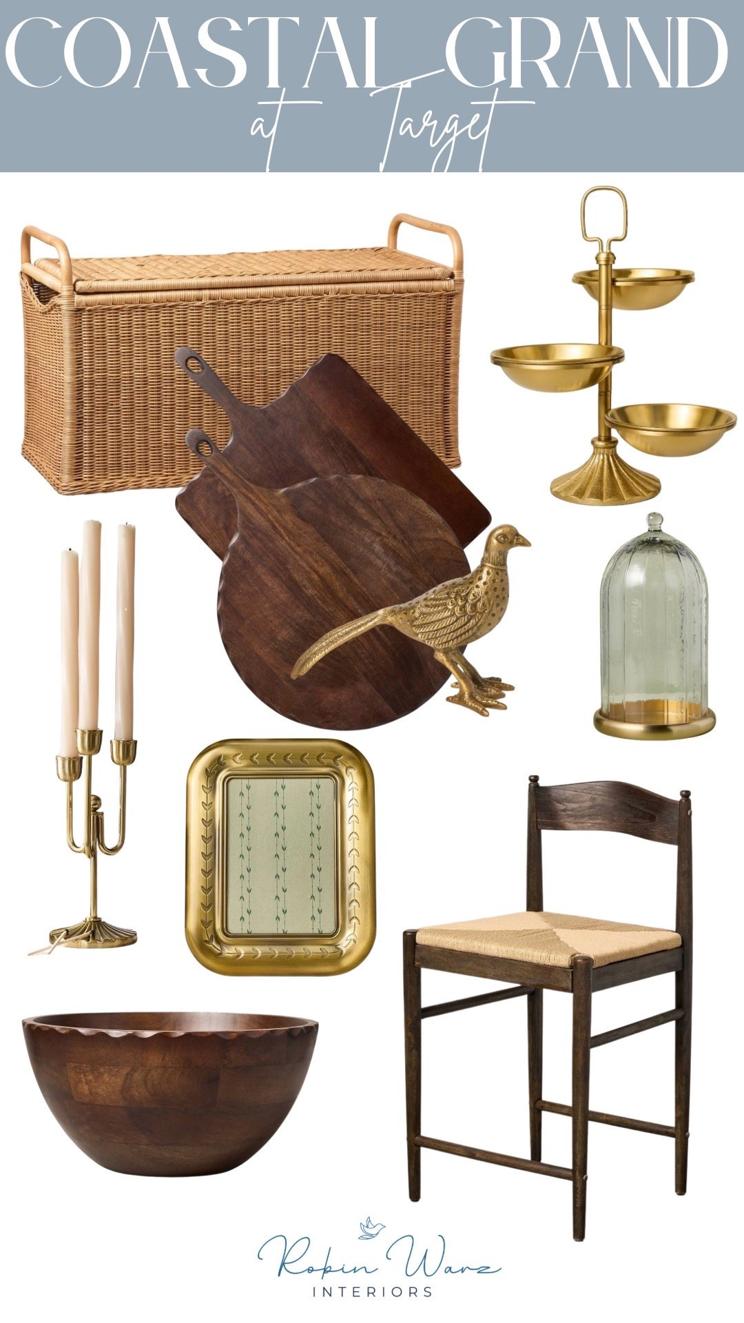 New fall decor at Target that’s Coastal Grandmillennial.  Wood boards, counter stool, rattan trunk, gold decor. Nancy Meyers x Ralph Lauren.

#LTKHome