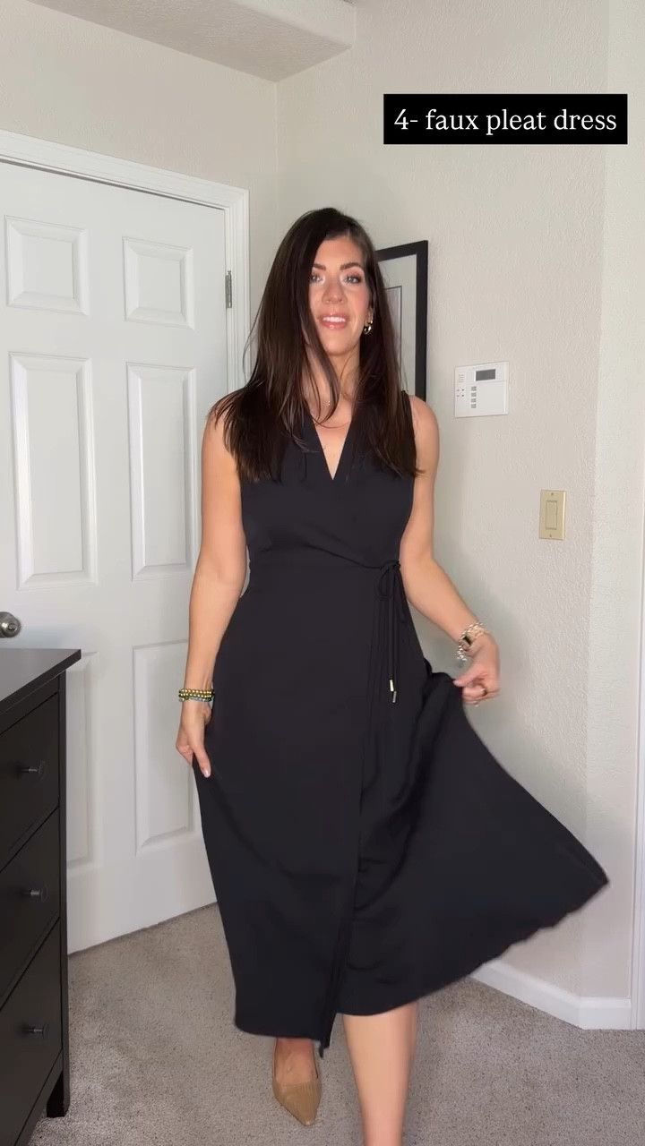 4- faux pleat dress- sized down to a small, runs large 

#LTKWorkwear #LTKTall #LTKMidsize