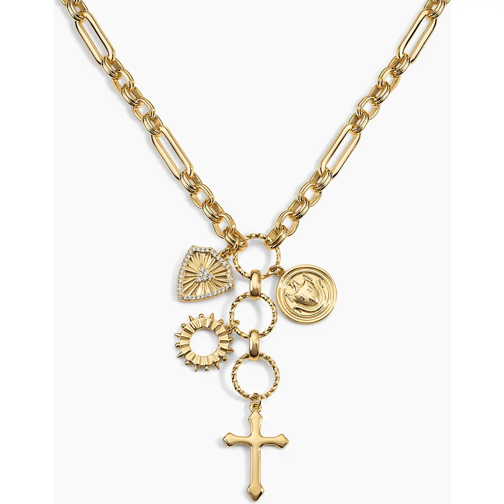 Electric Picks Mason Cross Charm Necklace in Gold at Nordstrom | Nordstrom