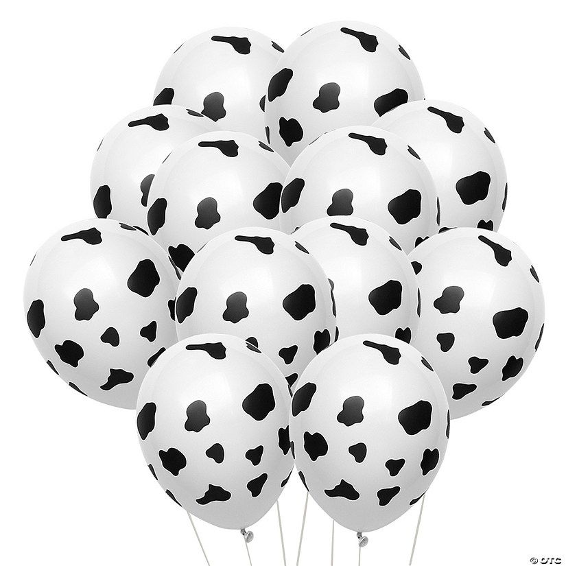 Cow Print 11" Latex Balloons - 24 Pc. | Oriental Trading Company