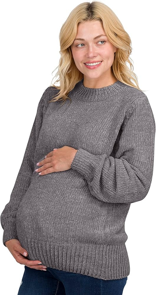 Eliana Chenille Maternity Sweater - Oversized Maternity Sweater - Maternity Sweatshirts | Amazon (US)