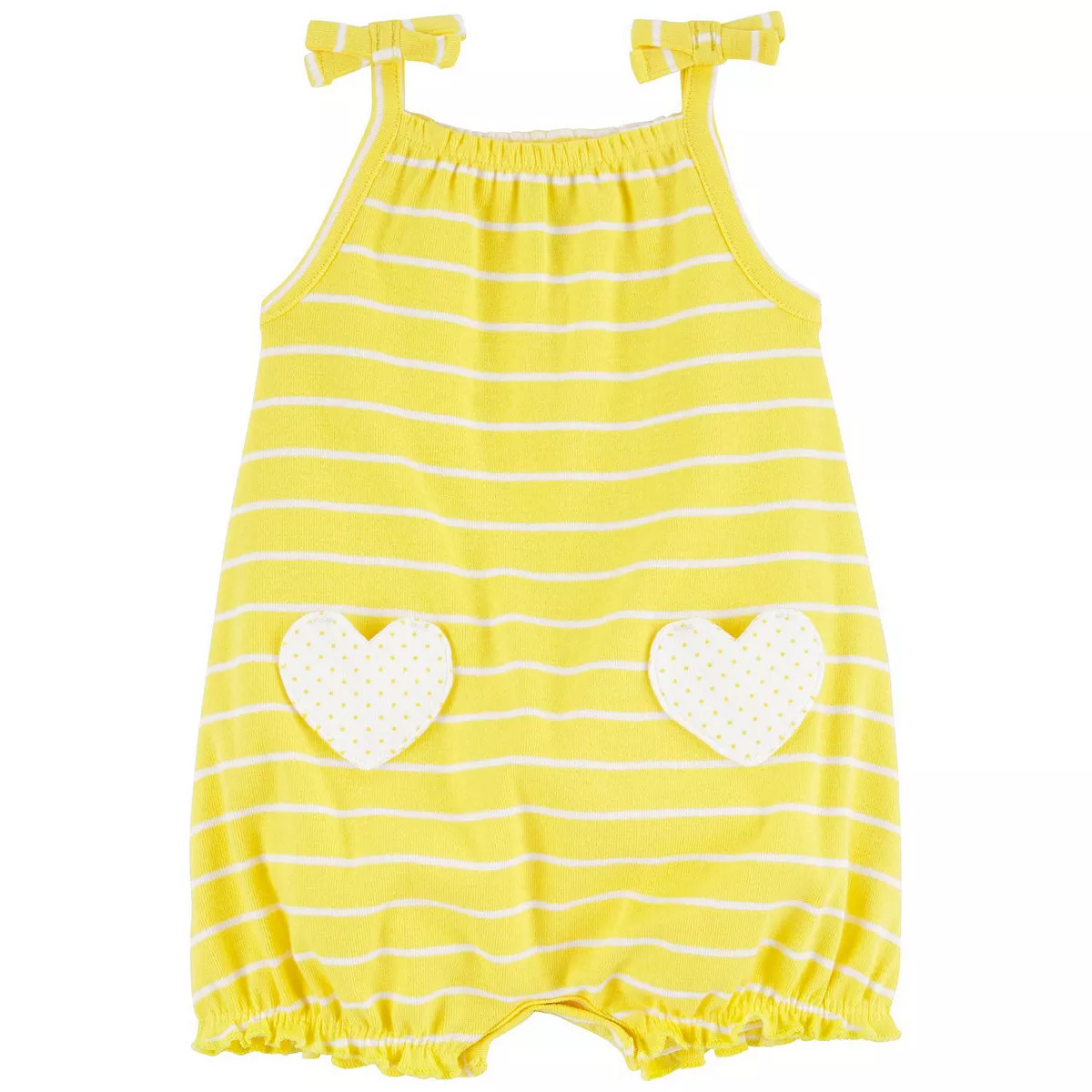 Baby Girl Carter's Heart Pocket Cotton Romper | Kohl's