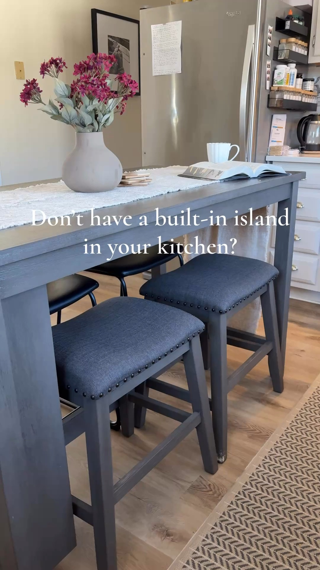 Portable solid wood island - probably my best @Wayfair purchase! Comes with 4 barstools (or other variations of chairs - I liked different options!)

#LTKHome #LTKSaleAlert #LTKdayinmylife