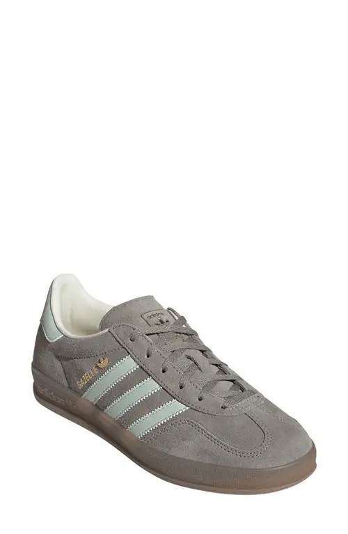 adidas Gazelle Indoor Sneaker in Silver Pebble/green/gum5 at Nordstrom, Size 10 | Nordstrom