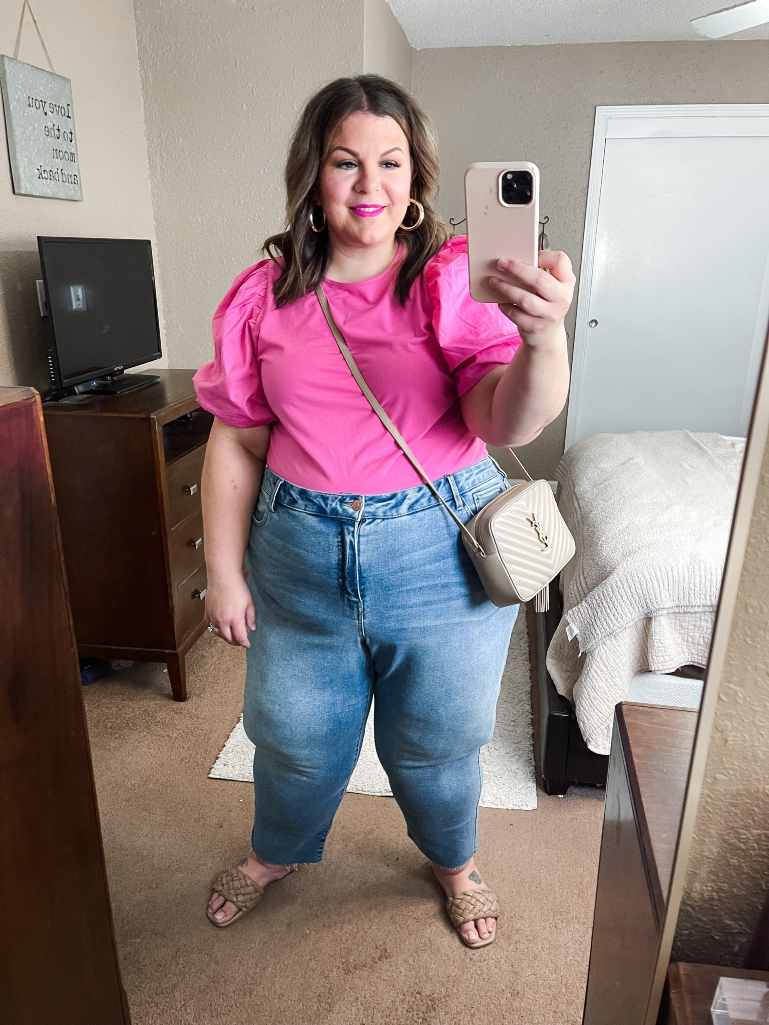 Plus size Target outfit - classic jeans and a fun white tee! Wearing a 26 in the jeans but plan to swap for a 24. Wearing the tee in a XXL - I sized down to get a smoother body suit effect. Wide width sandals size 12. 🎉 These plus size jeans are so good! 
I’m 5’7 for height reference. 

#LTKunder50 #LTKFind #LTKcurves