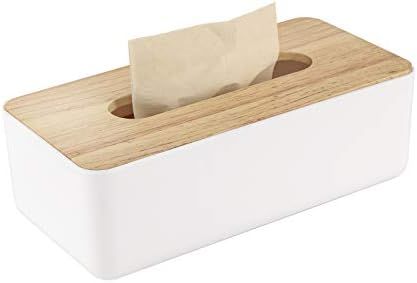 Amazon.com: Wood Tissue Box Cover for Disposable Paper Facial Tissues, Wooden Rectangular Tissue ... | Amazon (US)