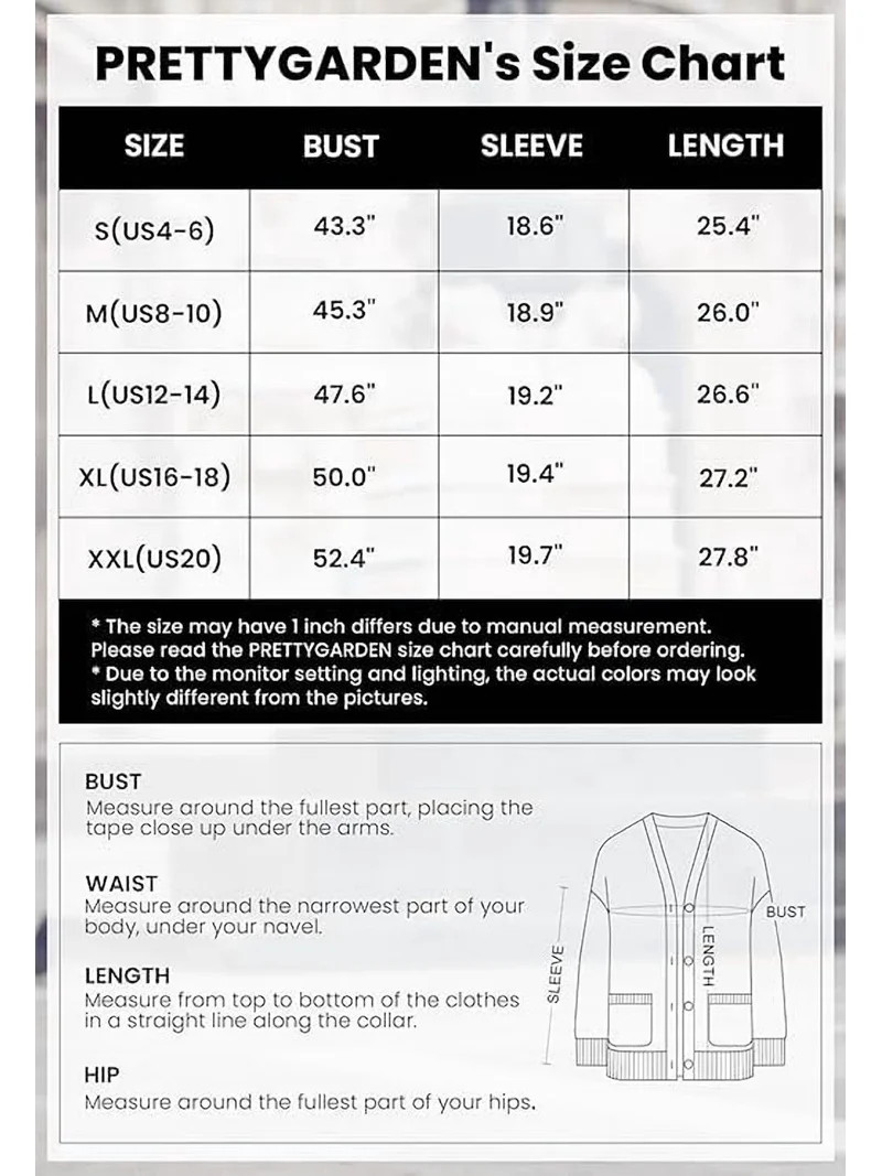 PRETTYGARDEN Women's Oversized Cardigan Sweaters Trendy Chunky Knit Long Sleeve V Neck Button Dow... | Walmart (US)