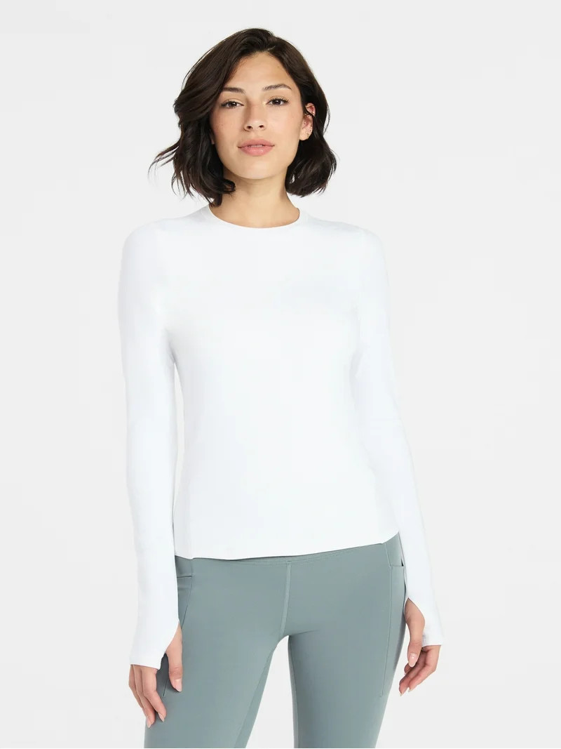 Avia Women's and Women’s Plus SoftSculpt Tee with Long Sleeves, Sizes XS-4X | Walmart (US)