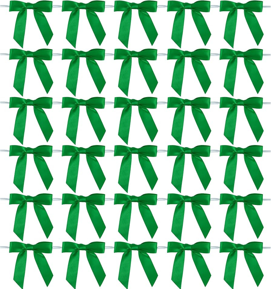 AIMUDI Emerald Green Satin Bows - 50 Count, Perfect for Holidays & Special Occasions - 2.5" Pre-T... | Amazon (US)
