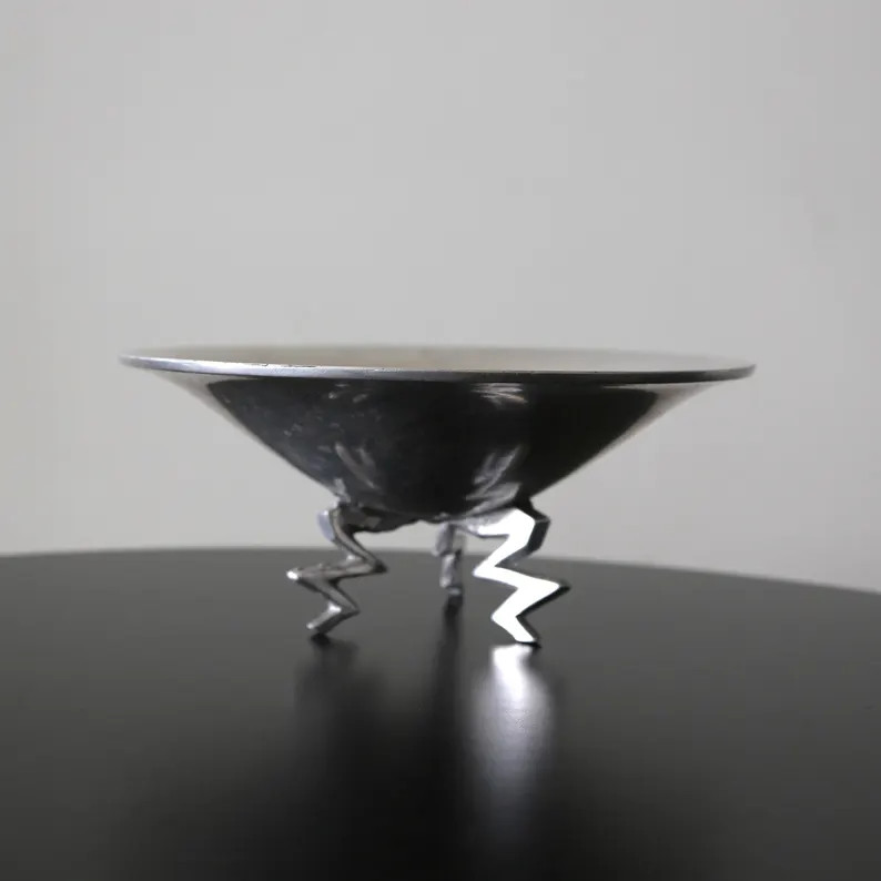 Post Modern Zig Zag Aluminum Bowl MCM Metal Console Bowl 1980s Memphis Milano - Etsy | Etsy (US)