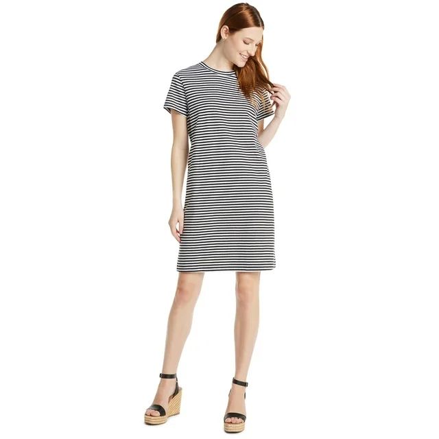 Time and Tru Women's Cotton T-Shirt Dress with Short Sleeves, Sizes S-XXXL | Walmart (US)