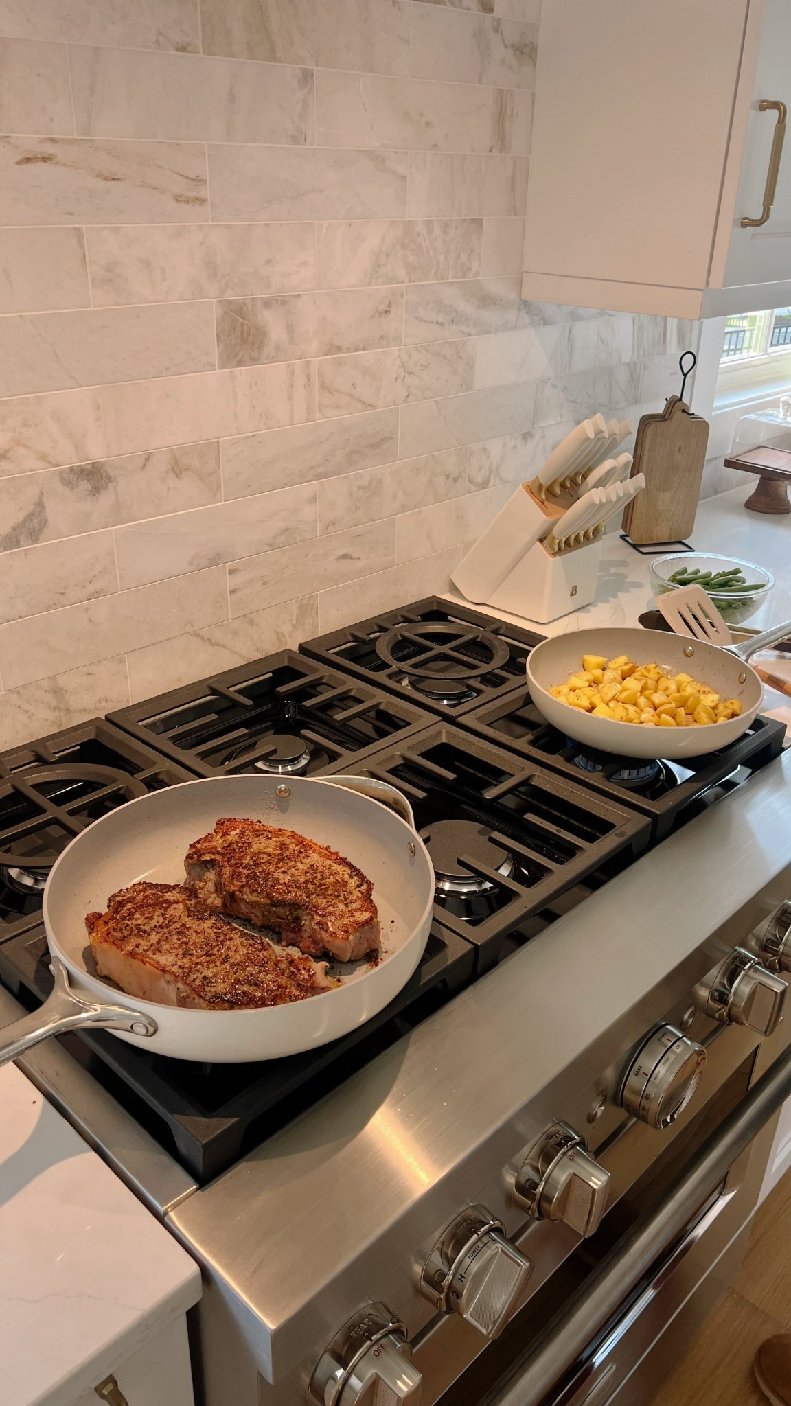 pans are caraway - we LOVE them so much 

knife block is beautiful by drew from walmart! 

#LTKHome