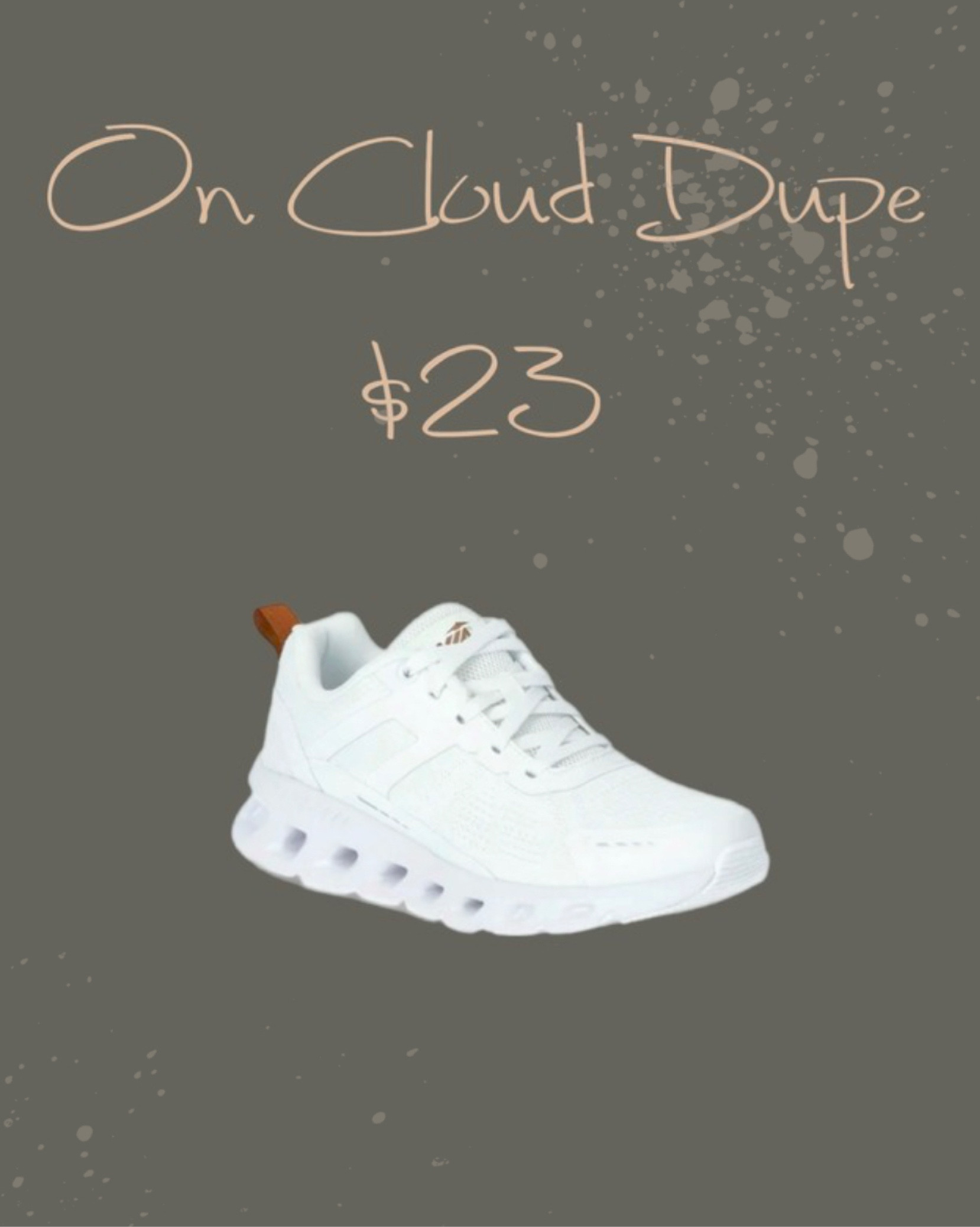 On Cloud Dupe 👟

White sneakers under $25 for women  

@Walmart