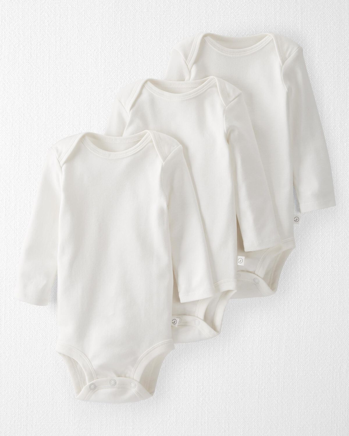 White Baby 3-Pack Organic Cotton Bodysuits | carters.com | Carter's
