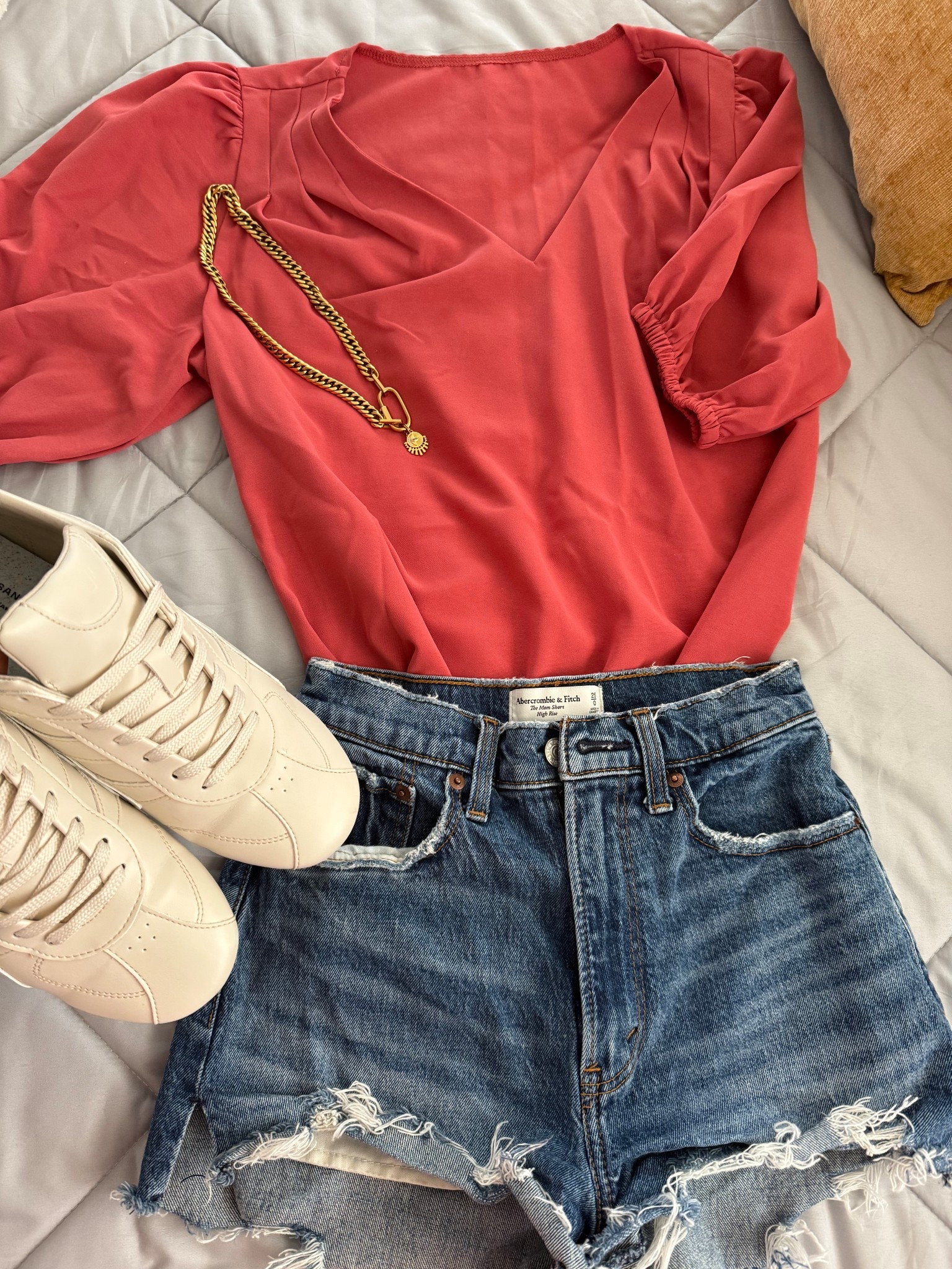Casual chic OOTD 🤍 Loving my favorite denim shorts from @abercrombie  paired with a flowy blouse and neutral sneakers for an effortless everyday look. Simple accessories elevate the outfit while keeping it comfortable and stylish—perfect for a sunny day out or running errands in style.
Shorts size 25/0
Top size S
Sneakers size 8 (25% off code CINTHIA25)

abercrombie denim shorts outfit, casual chic summer outfit, denim shorts ootd, abercrombie shorts styling, neutral sneaker outfit, everyday casual outfit ideas, summer casual chic look, denim shorts outfit inspiration, simple stylish ootd, effortless everyday fashion

#LTKStyle #LTKFinds #LTKOutfit #DenimShortsStyle #CasualChicStyle #EverydayOutfit #SummerOOTD #EffortlessStyle #OOTDInspo #NeutralStyle #FashionInspo #LTKUnder100

#LTKootd #LTKSpringSale #LTKOver40