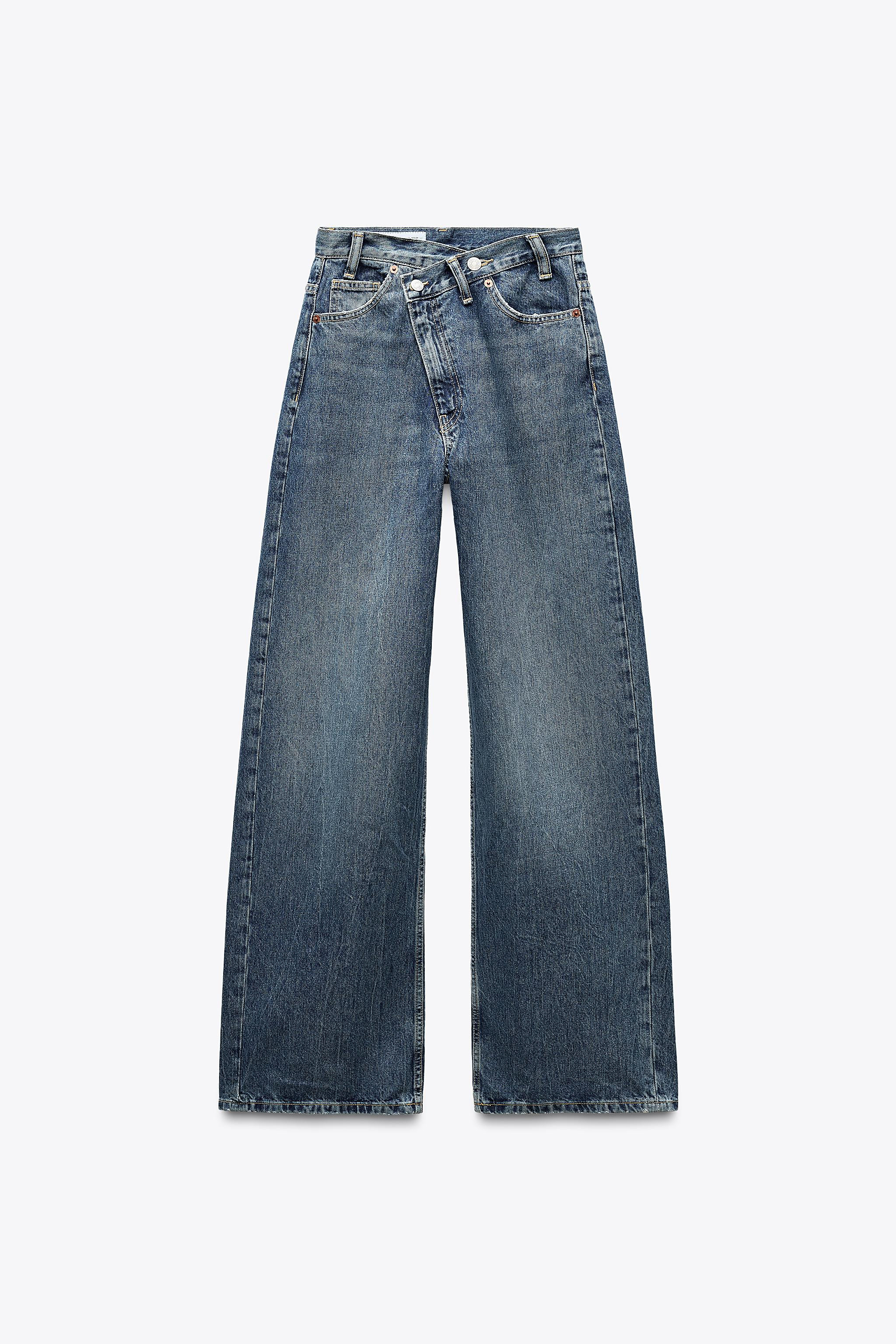 TRF MID-RISE CROSS WAIST BAGGY JEANS | Zara US