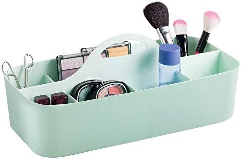 Amazon.com: mDesign Plastic Portable Makeup Organizer Caddy Tote, Divided Basket Bin with Handle,... | Amazon (US)