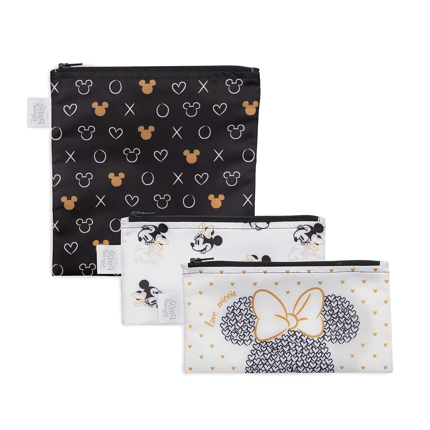 Bumkins Sandwich Bags / Snack Bags Reusable Fabric, Washable Food Safe BPA Free - Disney Love, Mi... | Amazon (US)