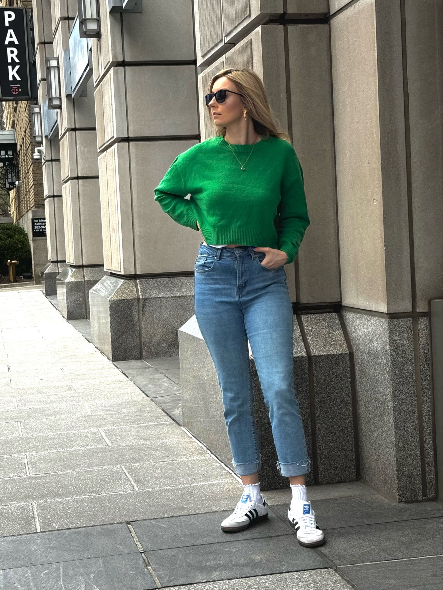 Green sweater outfit 

adidas Samba • green knit • spring outfit • St Patrick’s day outfit 

#LTKshoecrush #LTKSpringSale #LTKstyletip