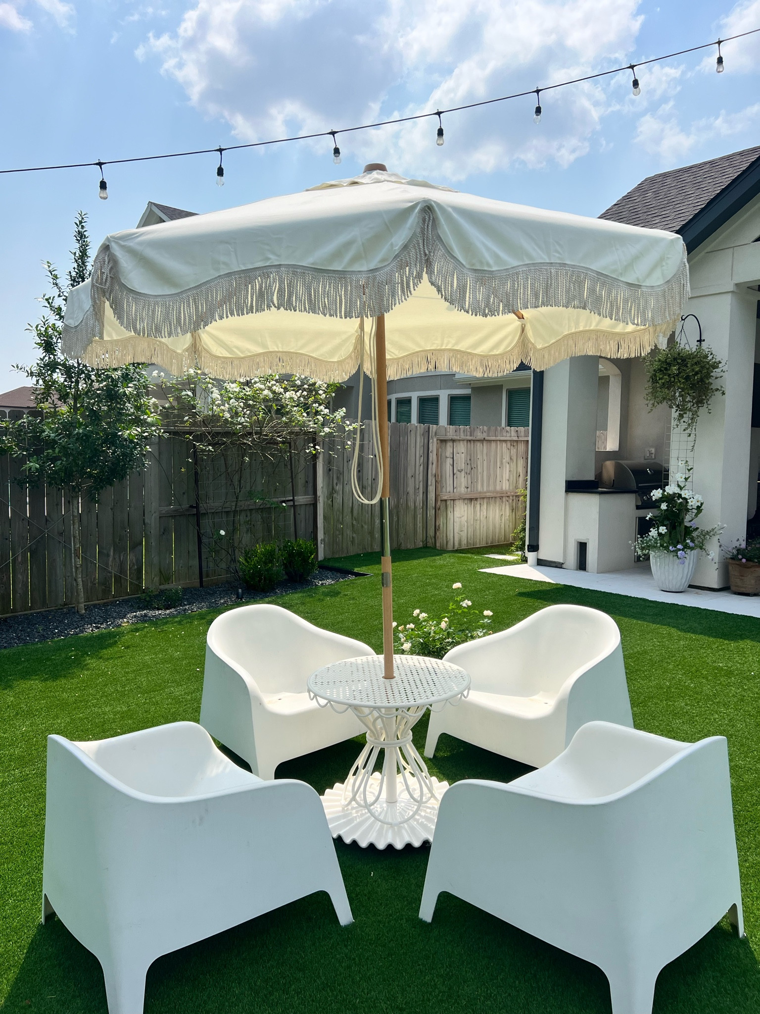 Cutest outdoor umbrella and table on sale! 

#LTKSaleAlert #LTKHome #LTKSeasonal