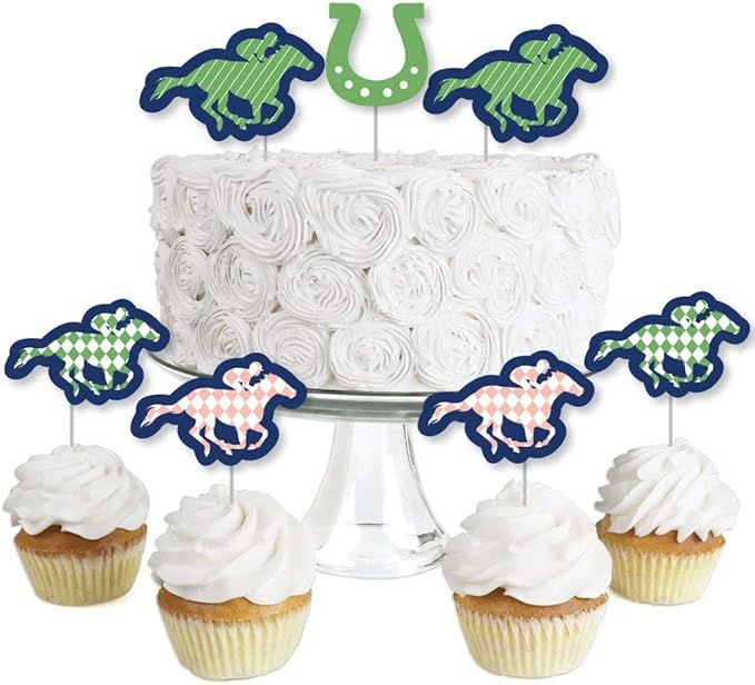 Kentucky Horse Derby - Dessert Cupcake Toppers - Horse Race Party Clear Treat Picks - Set of 24 | Amazon (US)