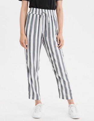 AE High-Waisted Striped Tapered Pant | American Eagle Outfitters (US & CA)