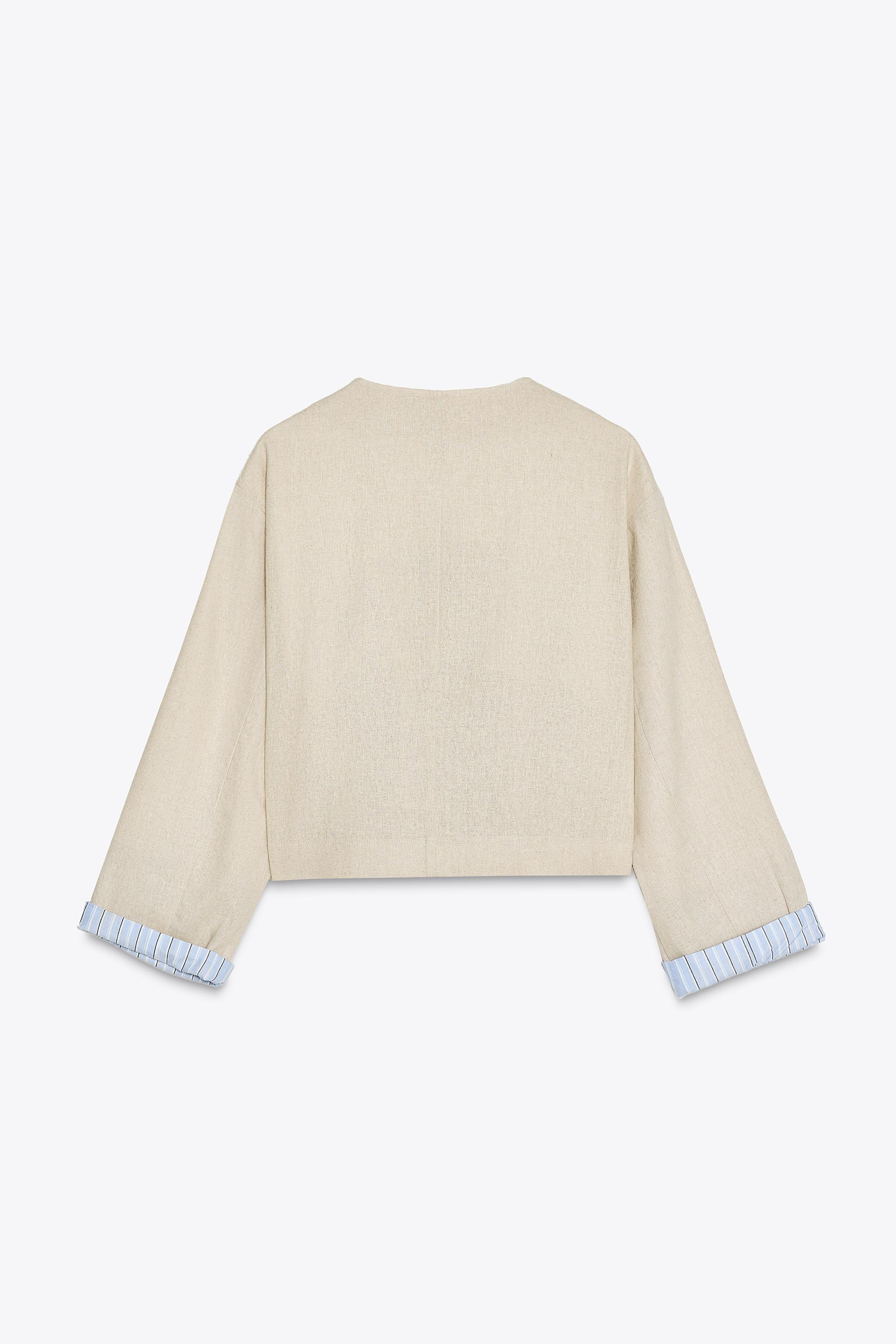 LINEN BLEND SHORT JACKET | Zara US