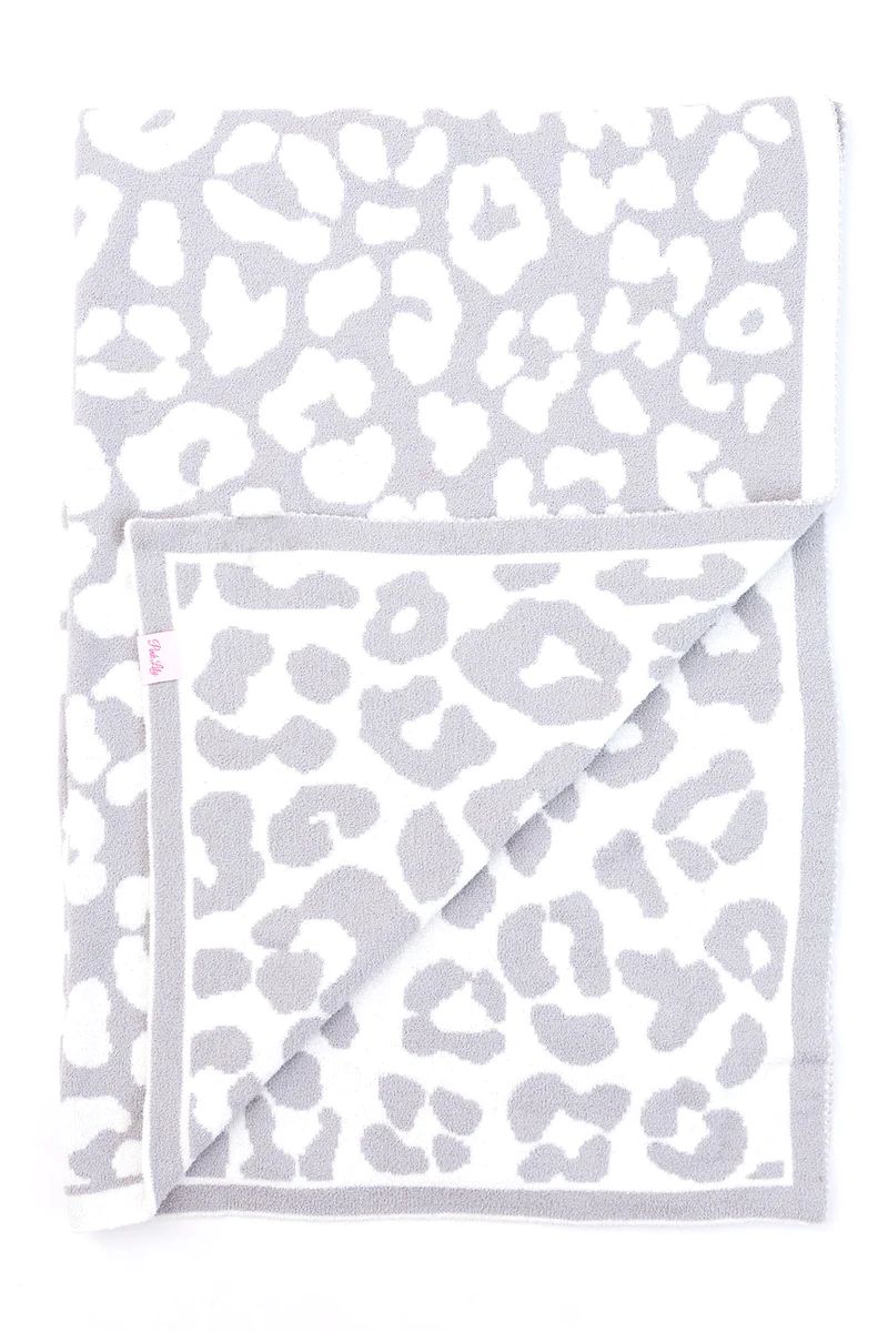 Keep You Warm Blanket Light Grey Animal Print | The Pink Lily Boutique