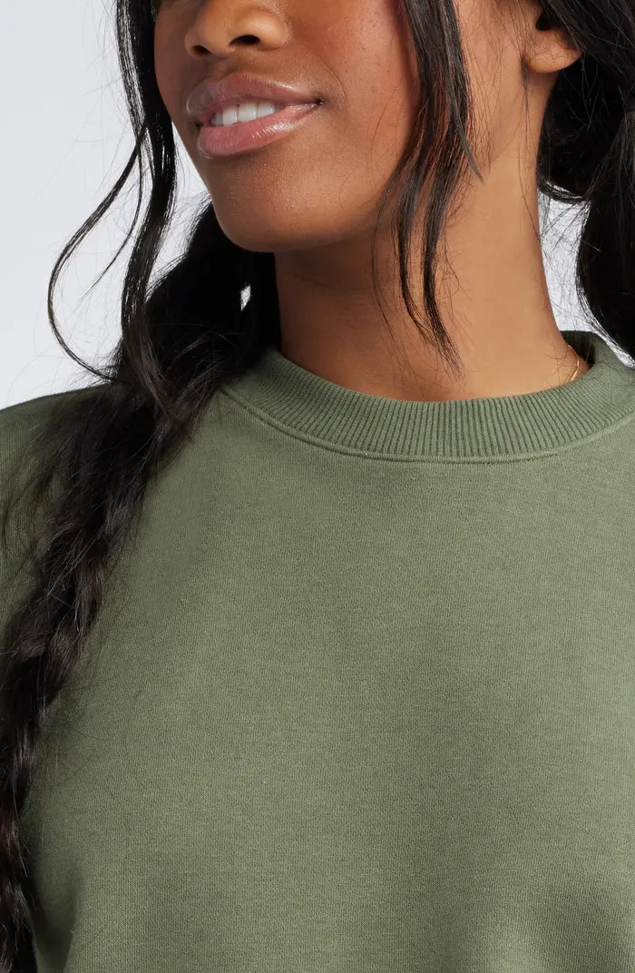BP. Fleece Detail Oversize Crewneck Sweatshirt | Nordstrom | Nordstrom