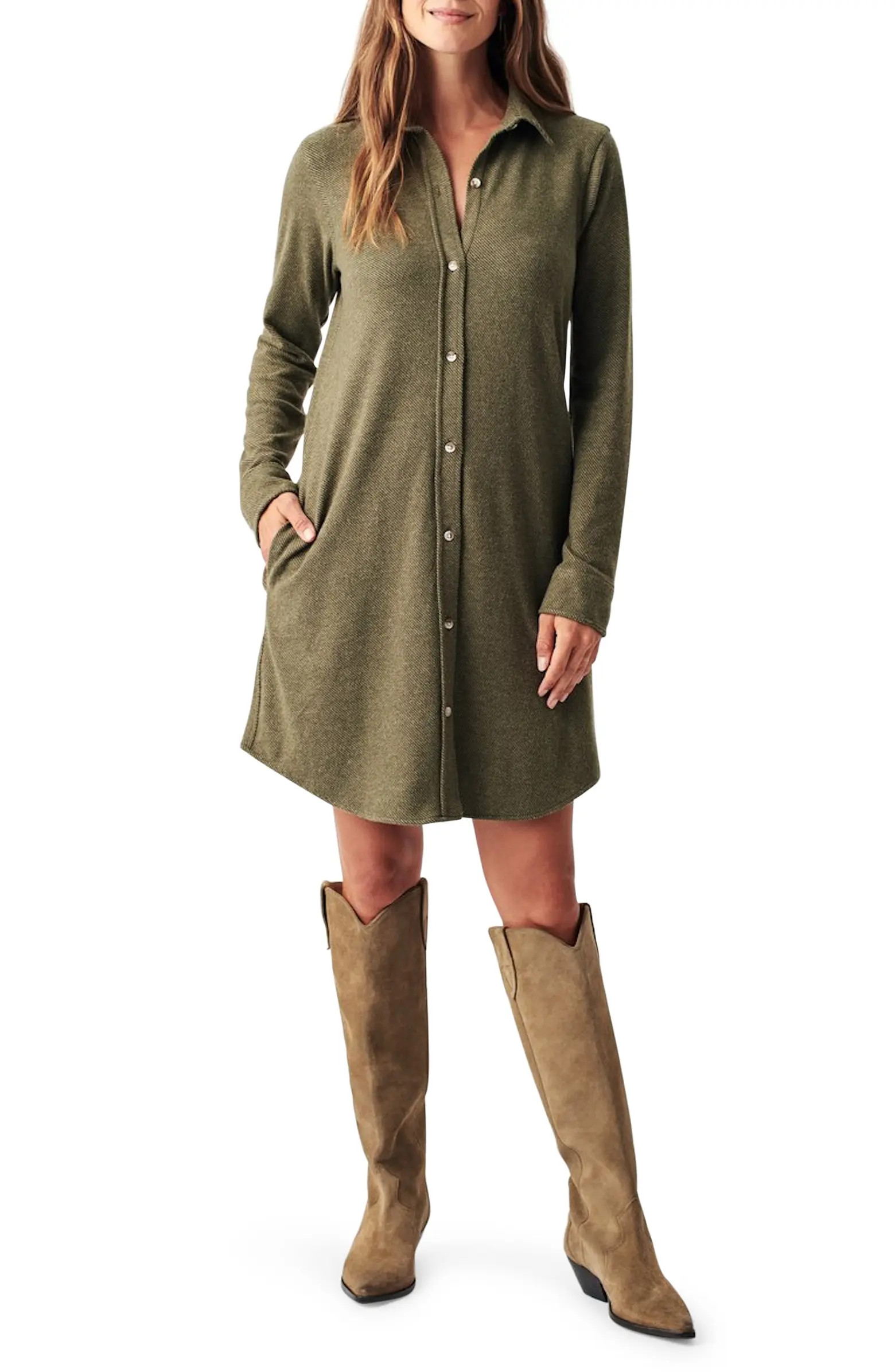 Legend Knit Button-Up Shirtdress | Nordstrom