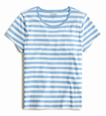 NWT J.Crew Women's XL Striped SS T-Shirt Marie Mt. Stream 100% Cotton Slub  | eBay | eBay US