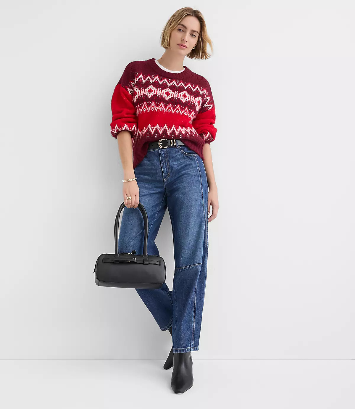 Colorblock Fair Isle Sweater | LOFT