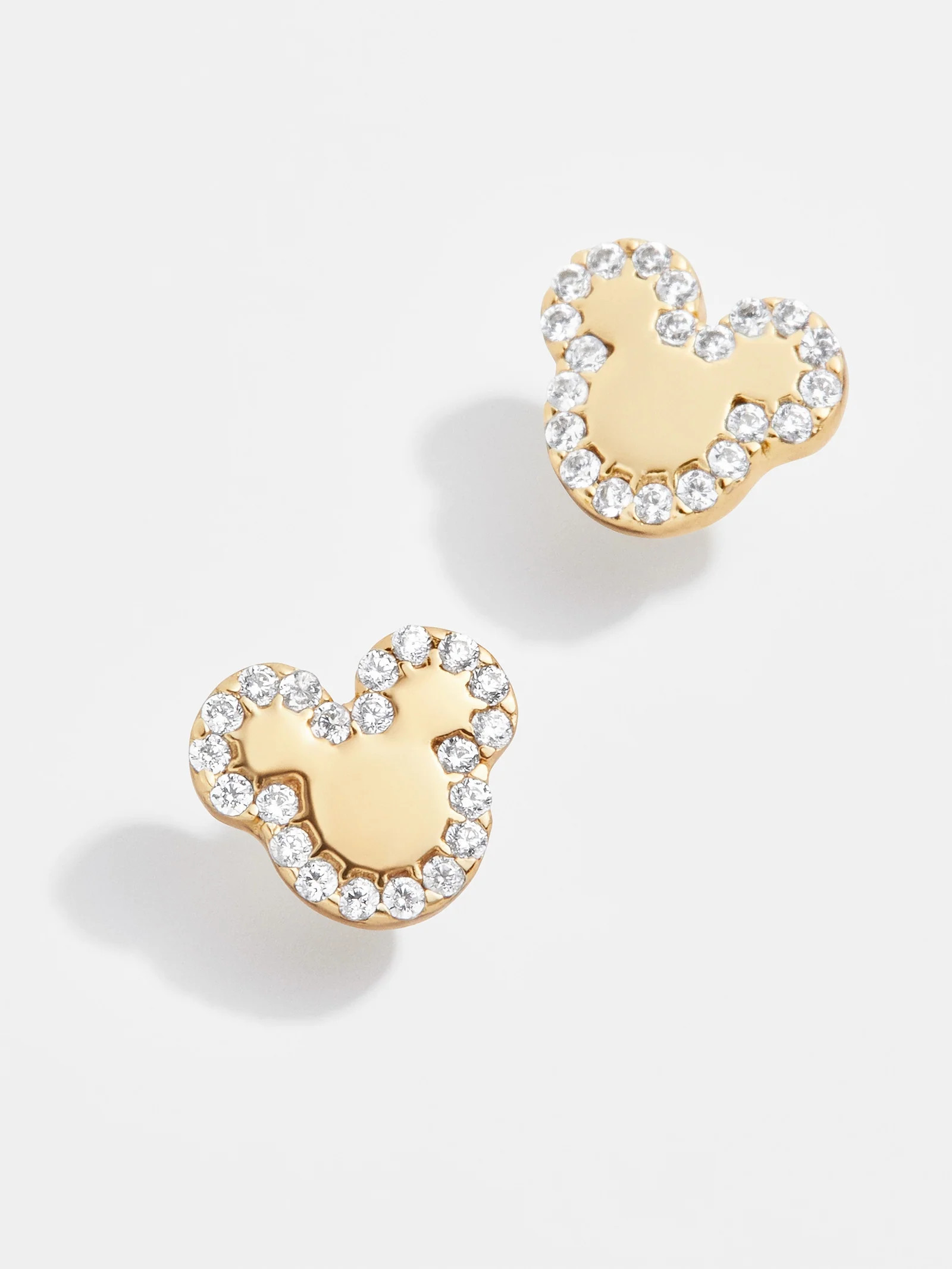Disney 18K Gold Sterling Silver & Cubic Zirconia Studs - Gold/Pavé | BaubleBar
