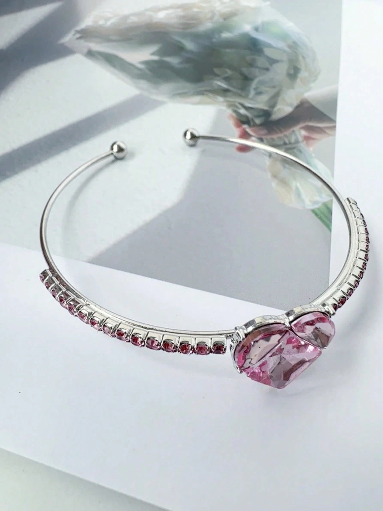 2pcs/Set Cubic Zirconia Heart Bracelet Set, Niche Design Luxurious Bracelet, Fashionable Accessory Suitable As Valentine's Day Gift For Women | SHEIN