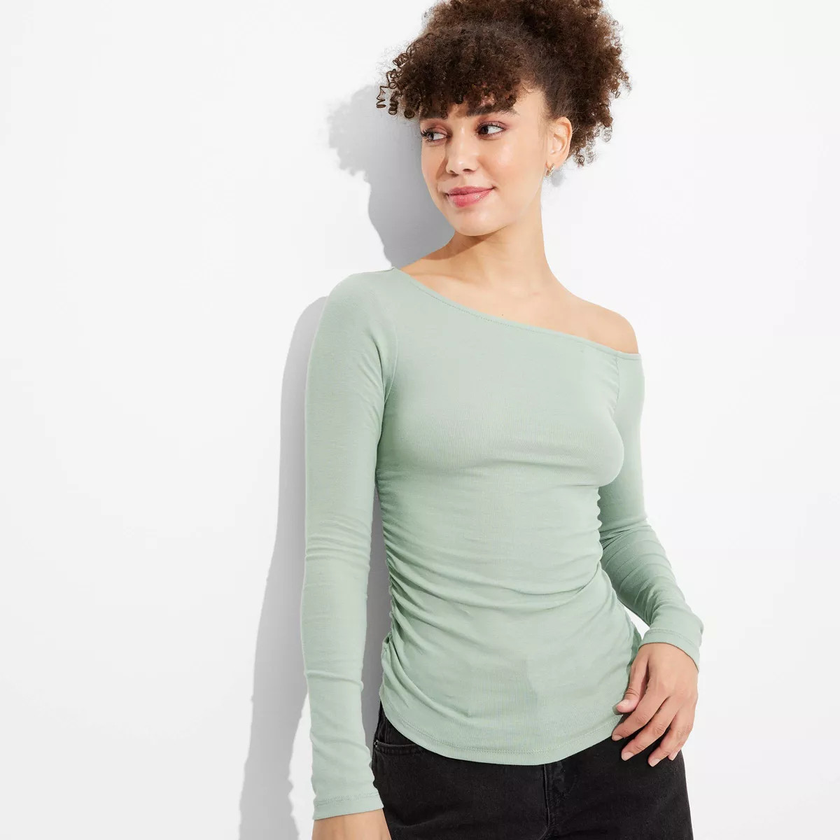 Women's Long Sleeve One Shoulder Top - Wild Fable™ | Target