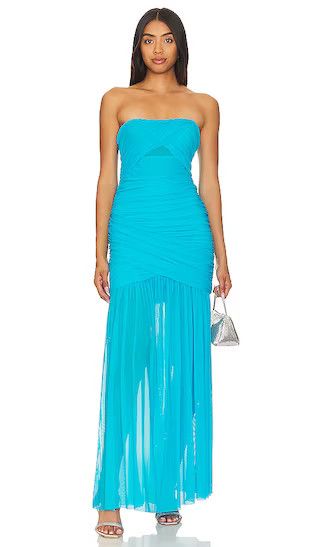 X Revolve Levi Gown | Tropical Turquoise Dress | Teal Dress | Blue Maxi Dress | Blue Gown | Revolve Clothing (Global)