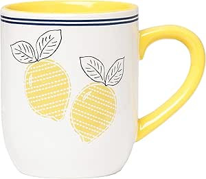 C&F Home Lemon Stripe 16 Oz Ceramic Mug yellow | Amazon (US)
