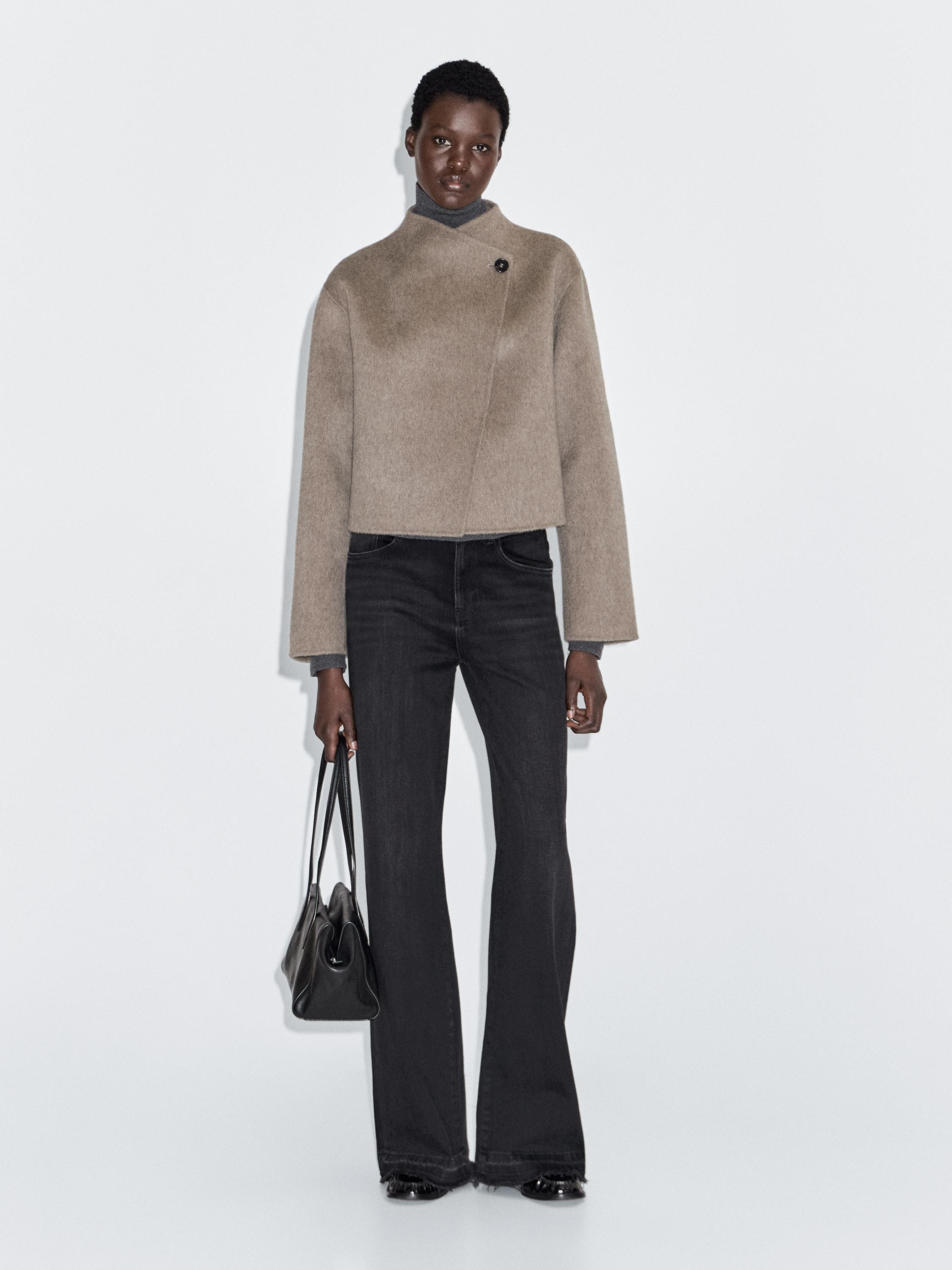 Short coat with brushed finish | Massimo Dutti UK