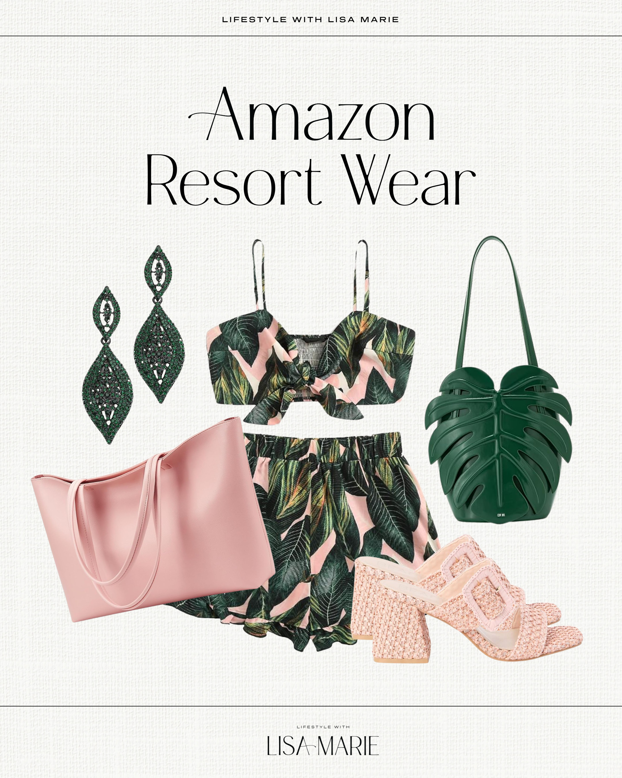  
Amazon resort wear. Tropical outfits. Two piece outfits. Matching set. Vacation outfits. Cruise outfits. Spring outfits. Pool outfit. Tropical accessories. Palm leaf print. 
 

#LTKPetite #LTKSeasonal #LTKootd