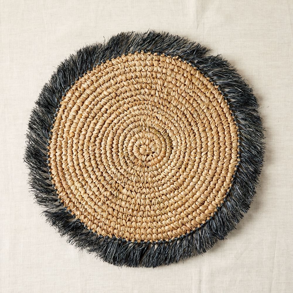 Woven Brights Collection, Placemat, Natural + Black | West Elm (US)