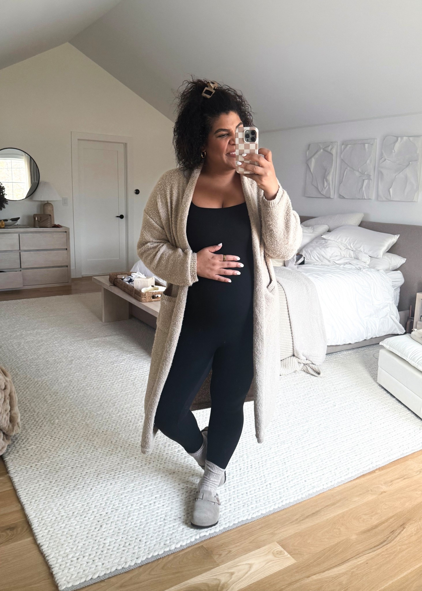 midsize ootd 1/12/26 — this maternity bodysuit may be my new favorite! I’m 5’9” size 12/XL & 25 weeks pregnant & I’m wearing a size L! It’s very stretchy!! 

#LTKmomlife #LTKMidsize #LTKootd