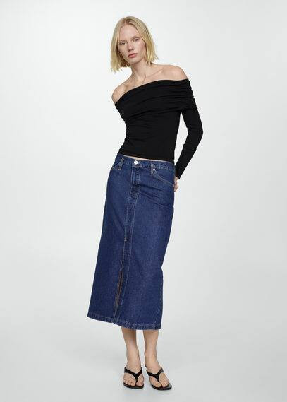 MANGO - Denim midi-skirt dark blue - 3XL - Woman | Mango (US/MX/AU)